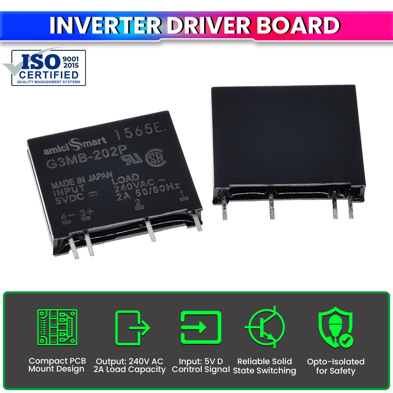 Solid State Relay| 5V DC to 240VAC 2A SSR – Silent Switching for Arduino, Raspberry Pi & Automation amiciKart c0tmiz-hs.myshopify.com