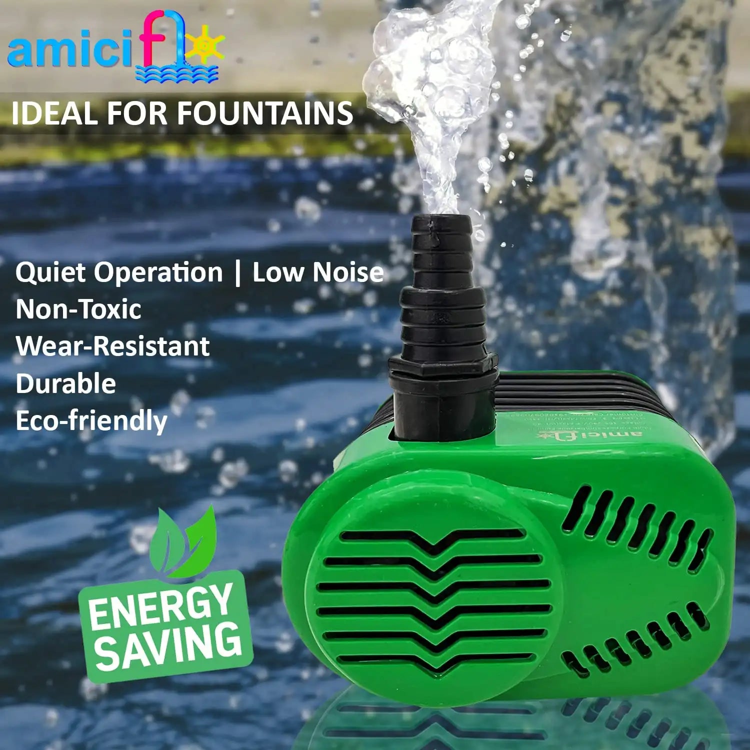 40W Submersible Water Pump, 3M Lift 1350L/H Flow Rate Pump for Cooler Aquarium Fountain