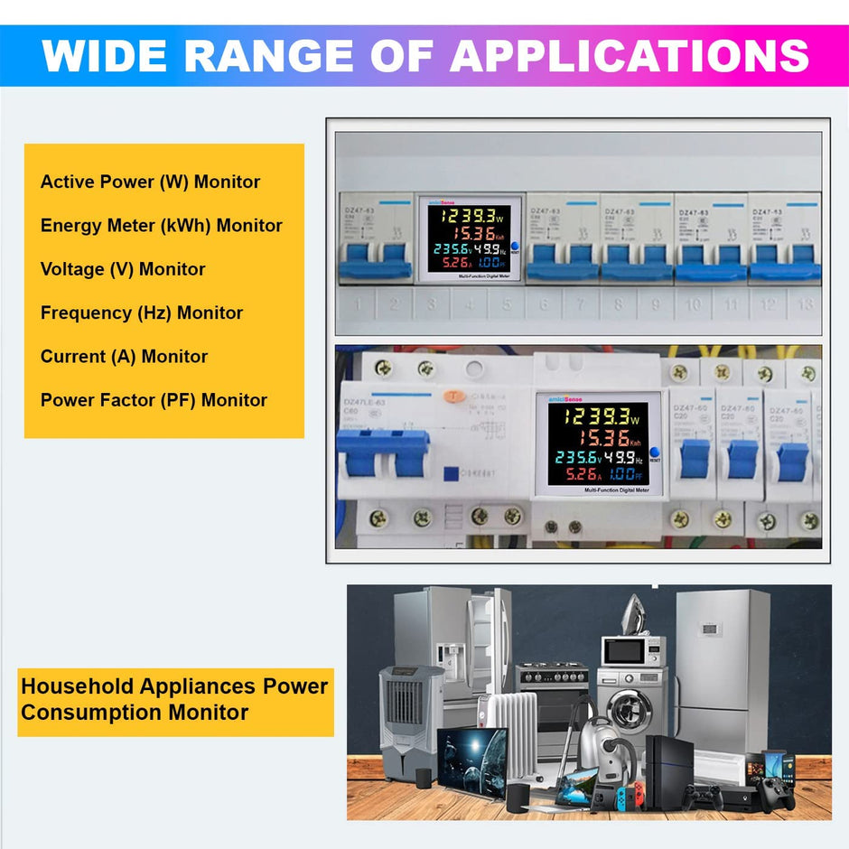 Digital Energy Meter 6-in-1 AC 40-300V 100A for Voltage, Current, Power & Energy Monitoring with Digital LED Display amiciKart c0tmiz-hs.myshopify.com