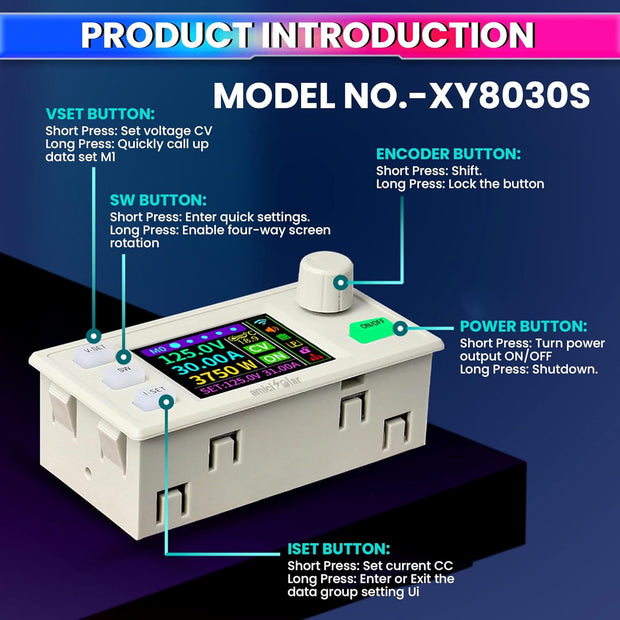 XY8030S 2400W 80V 30A DC Power Supply Module with LCD & MPP