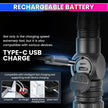 Tactical Flashlight with COB, Digital Display, Magnetic Tail, Rechargeable Power Bank, 9 Light Modes