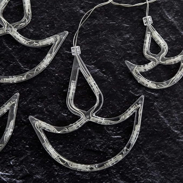 Cool White Diya Curtain String Light with 138 LEDs, 6 Big + 6 Small Diyas, 8 Modes, Extendable