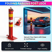 Heavy Duty Folding Parking Barrier Lock with Keys & Foot Quick-Deploy for Home, Office & Private Driveways
