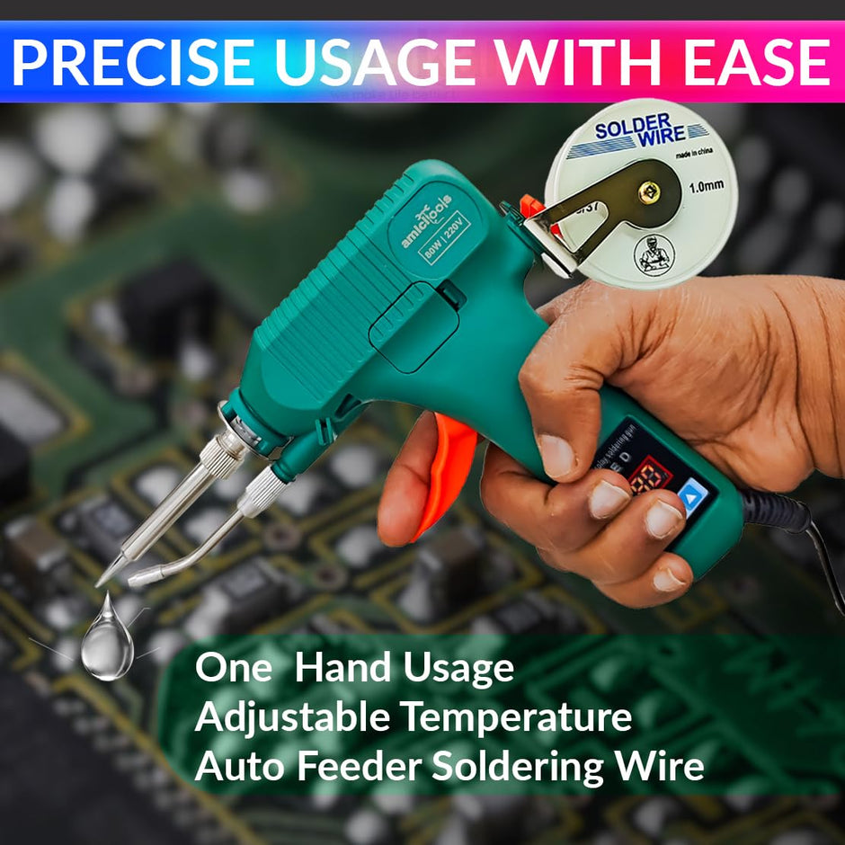 Electric Soldering Iron, 80W Auto-Feeder Welding Tool with Adjustable Temperature amiciKart