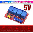 4 Channel 5V Relay Module with Optocoupler – High/Low Trigger for Arduino & Microcontrollers