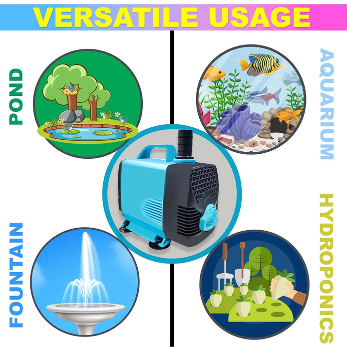 Submersible Water Pump with Pure Copper Winding Motor High Lift upto 3.5m with Thermal Protection & Silent Operation