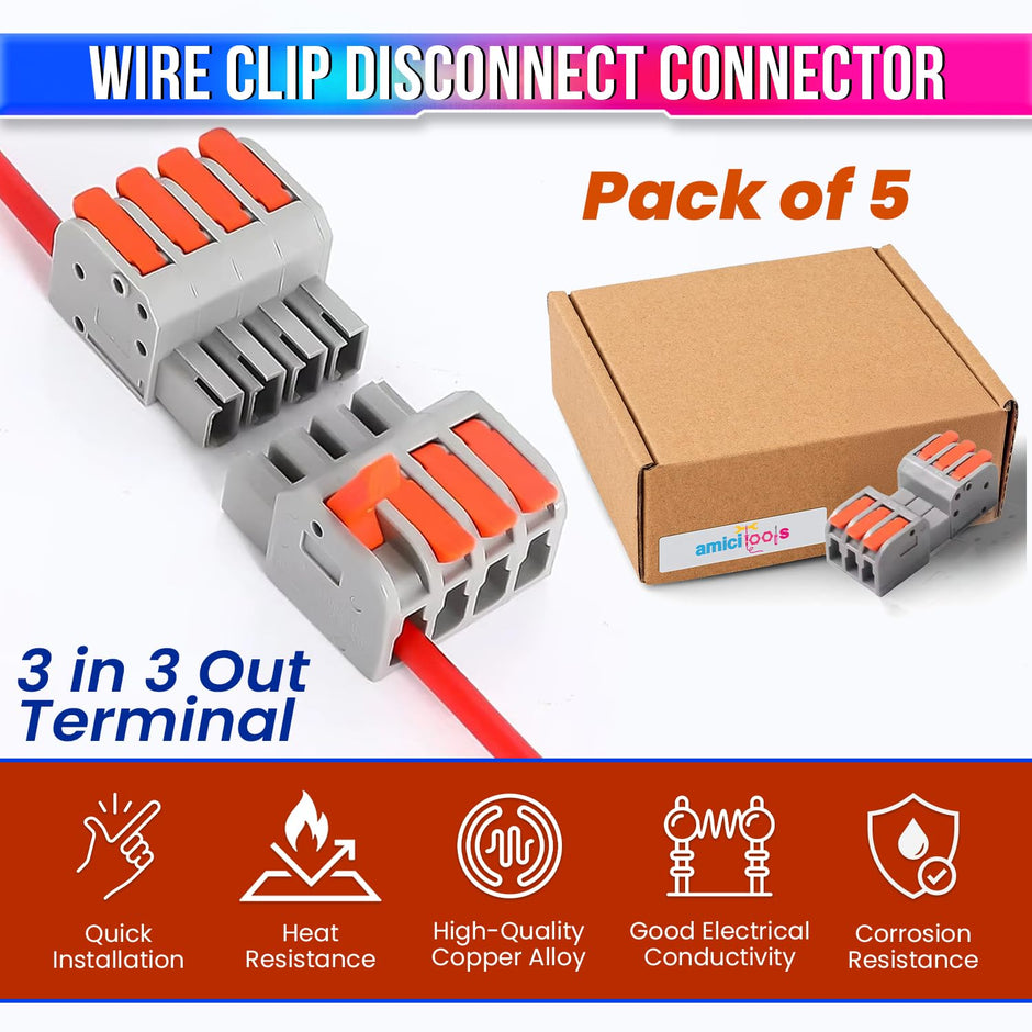 Fast Wire Clip Connectors– Quick Disconnect, No Twisting or Extra Wiring Needed