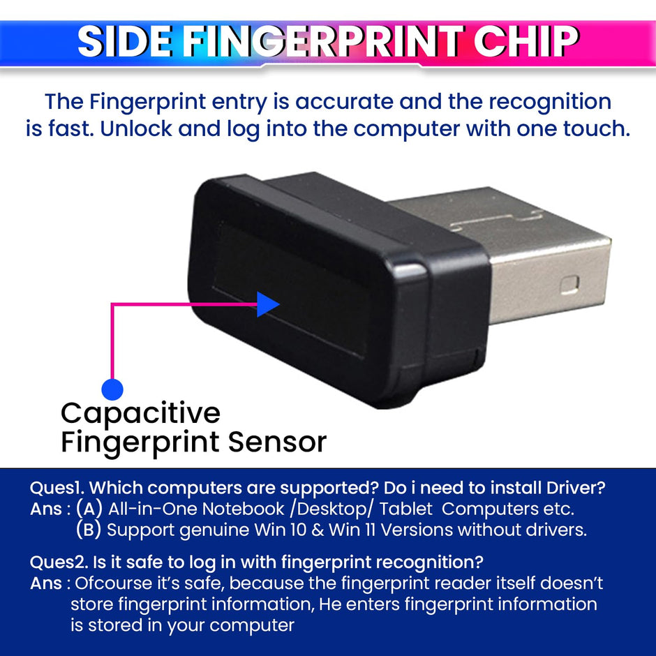 USB Fingerprint Reader for Desktop/Laptop Password-Free Login, Biometric Scanner Compatible with Windows 10/11 amiciKart c0tmiz-hs.myshopify.com