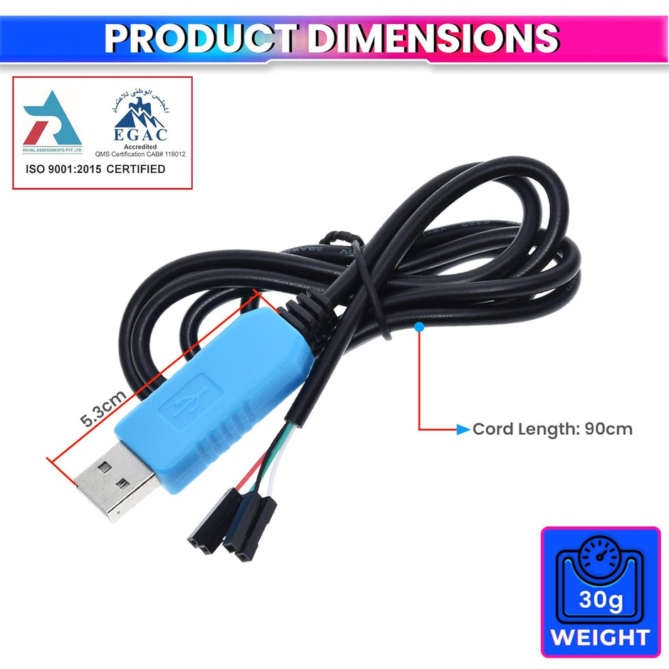 PL2303TA USB to TTL RS232 Serial Converter Cable | USB UART Communication Module