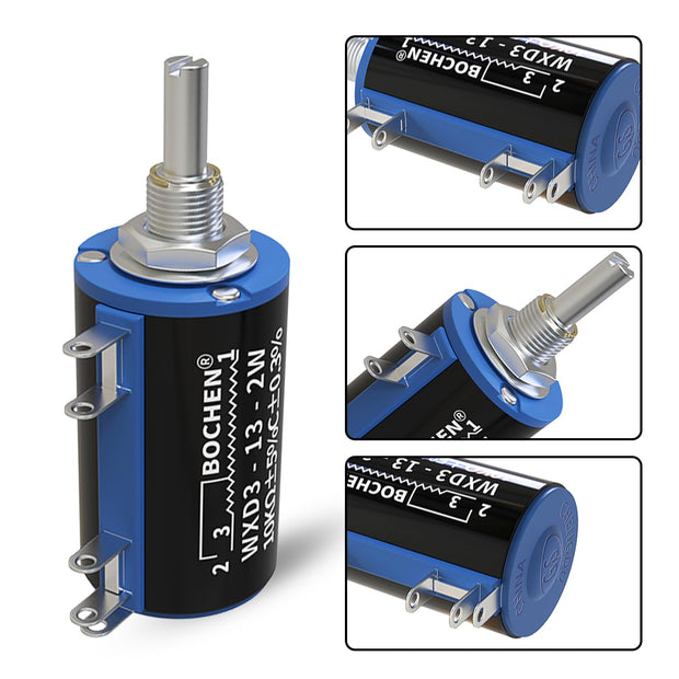 Rotary Potentiometer 2W Power Rating Smooth Adjustment for Audio, DIY Electronics