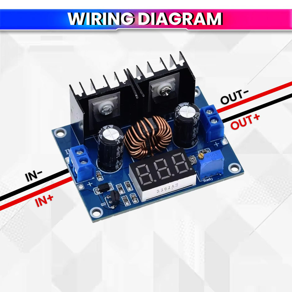 DC-DC Buck Converter, XH-M404 DC 4-40V to 1.25-36V 8A 200W Step-Down Module amiciKart