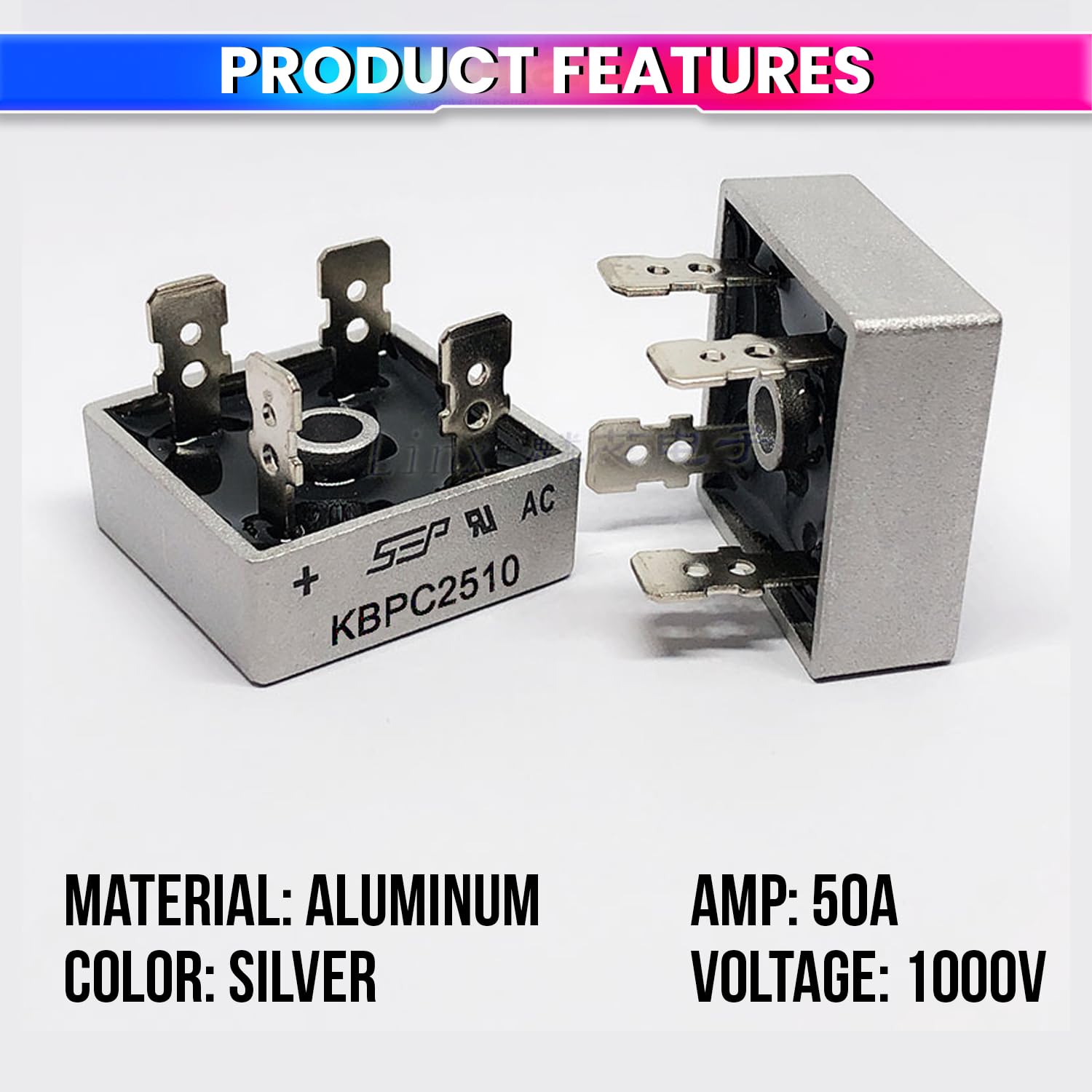 Single-Phase Bridge Rectifier, Aluminum Case Converter for Welding, Solar & Industrial Use amiciKart