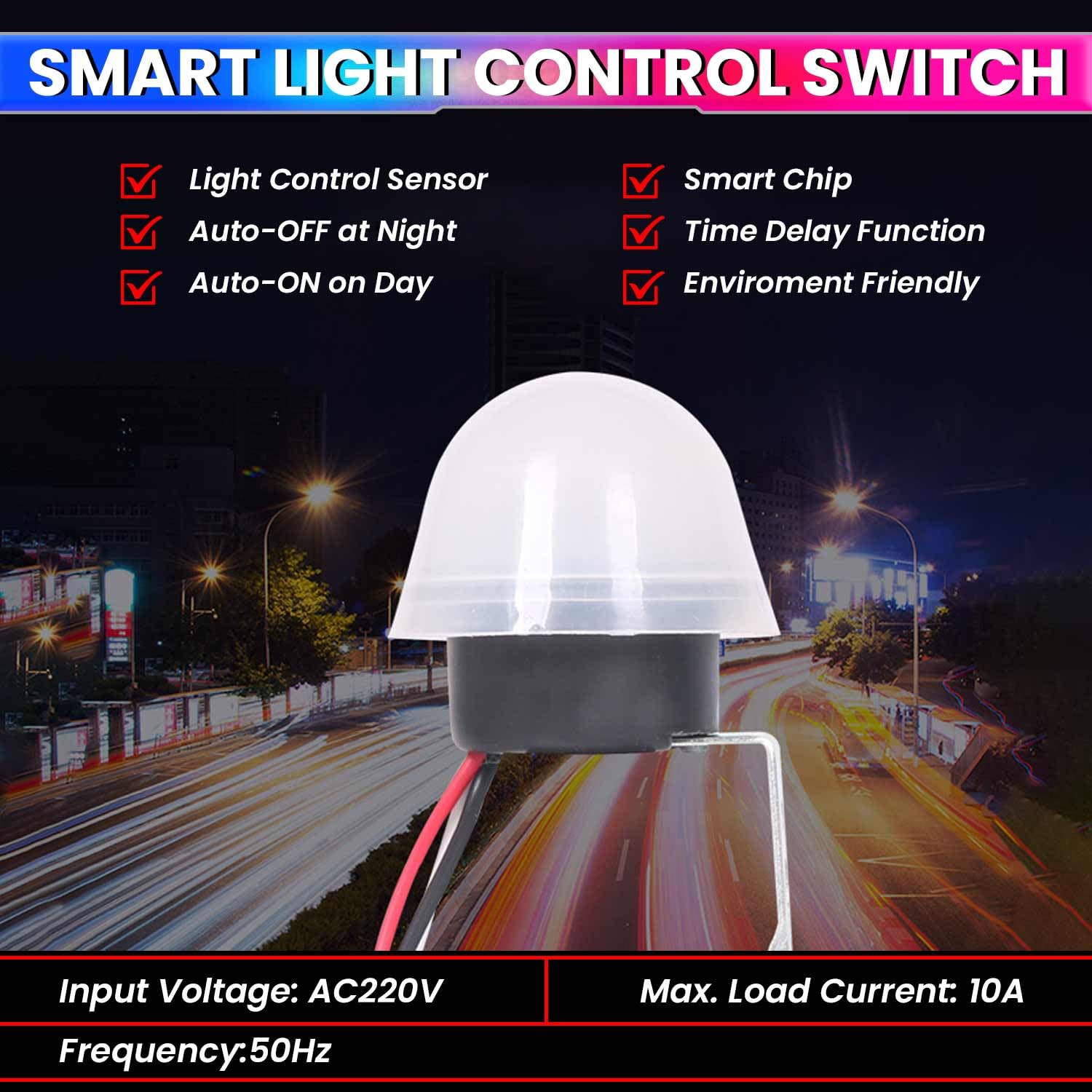 220VAC 10A Automatic On/Off | Photocell Sensor for Light Control | Street Light