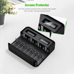 EBL LCD Universal Battery Charger - 8 Bay AA AAA C D Battery Charger for Rechargeable Batteries with 2A USB Port, Type C Input, Fast Battery Charger