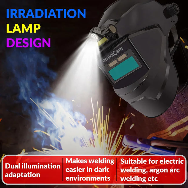Solar-Powered Auto-Darkening Welding Helmet for Welding & Grinding