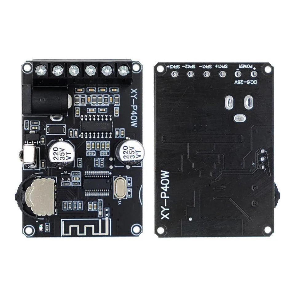 Mini Bluetooth 5.0 Amplifier Board – Dual Channel, Stepless Tuning, AUX Input/Output, DC 8–24V DIY Speaker Audio Module