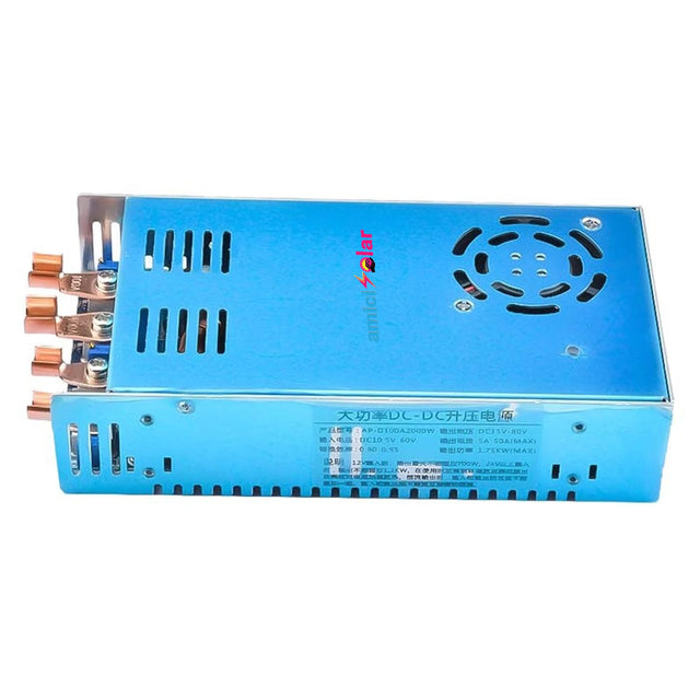 2000W 100A DC-DC Step-Up Boost Converter Adjustable Voltage Regulator with Voltmeter & Undervoltage Protection