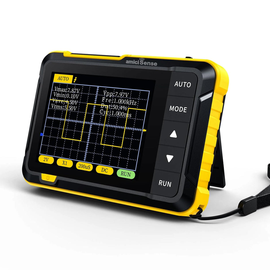 amiciSense DSO-152 Mini Digital Oscilloscope – 2.8” TFT Handheld Single Channel Oscilloscope with 200KHz Bandwidth, 2.5MS/s Sampling Rate & USB-C