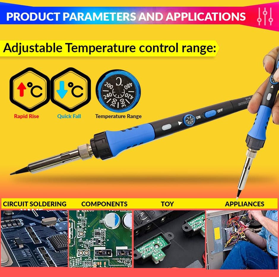 60W Soldering Iron With 200~450 Degree Celsius AC Adjustable Temperature Control amiciKart c0tmiz-hs.myshopify.com