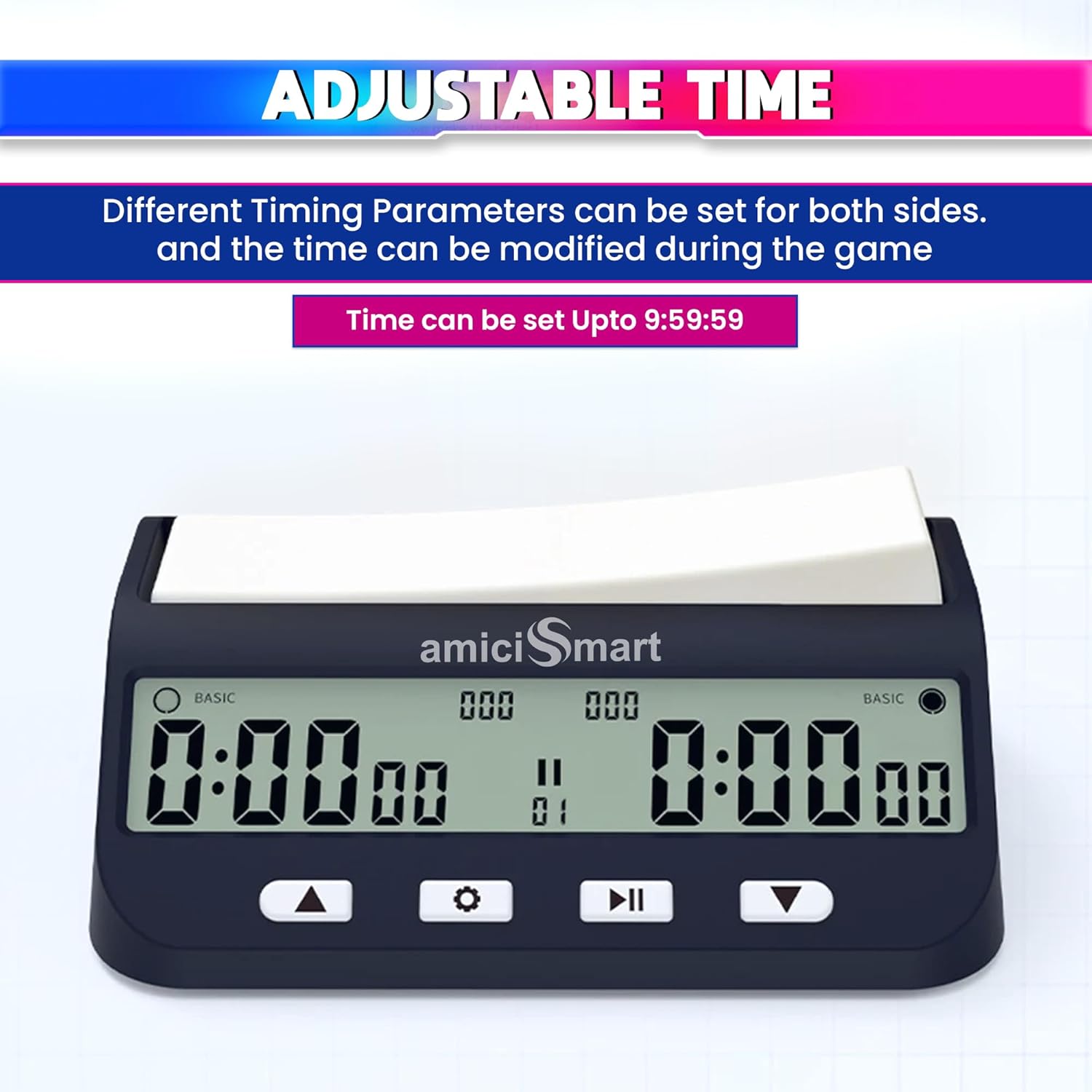 Professional Chess Clock Timer with 5 Modes: Basic, Bonus, DELAY, BYO-YOMI, Count-UP amiciKart c0tmiz-hs.myshopify.com