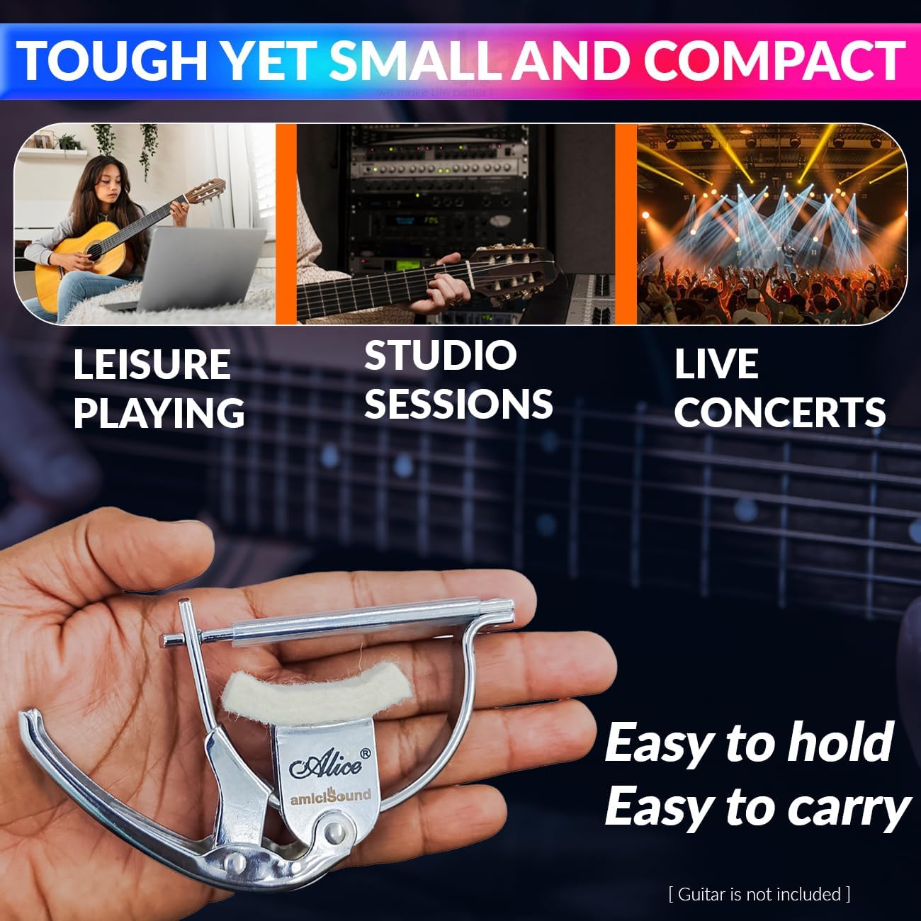 Wool-Padded Guitar Capo for Acoustic and Classical Guitars, Metal Capo Clip amiciKart c0tmiz-hs.myshopify.com