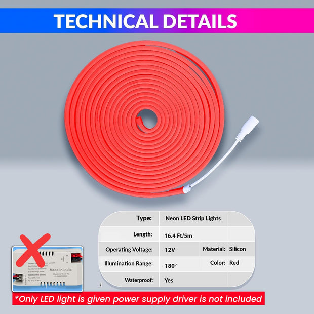 Neon LED Strip Light with 5m Long, Waterproof Decoration String Light for Home, Garden & Festive Décor (Without Adapter) amiciKart c0tmiz-hs.myshopify.com