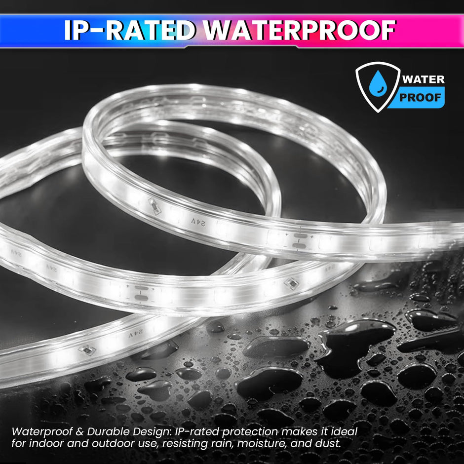 Cool White Waterproof LED Rope Light 18M Energy-Efficient Lights for Home, Events & Décor Flexible Strip with 120 LEDs/m
