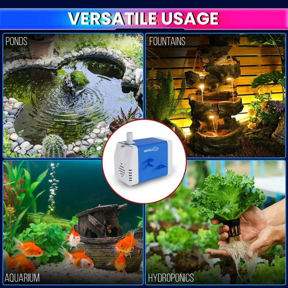 Submersible Water Pump with High Flow Rate Heavy Duty with 1/2-Inch Nozzle & 1M Durable Copper Cord (12W) amiciKart c0tmiz-hs.myshopify.com