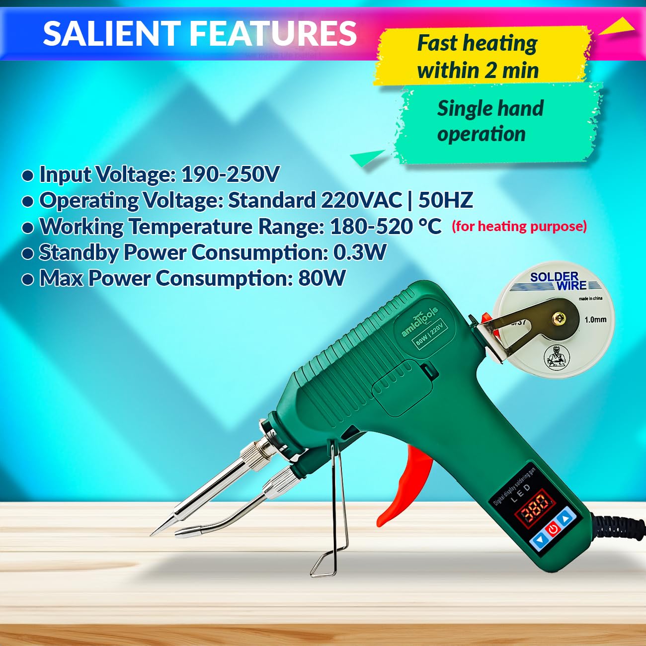 Electric Soldering Iron, 80W Auto-Feeder Welding Tool with Adjustable Temperature amiciKart c0tmiz-hs.myshopify.com