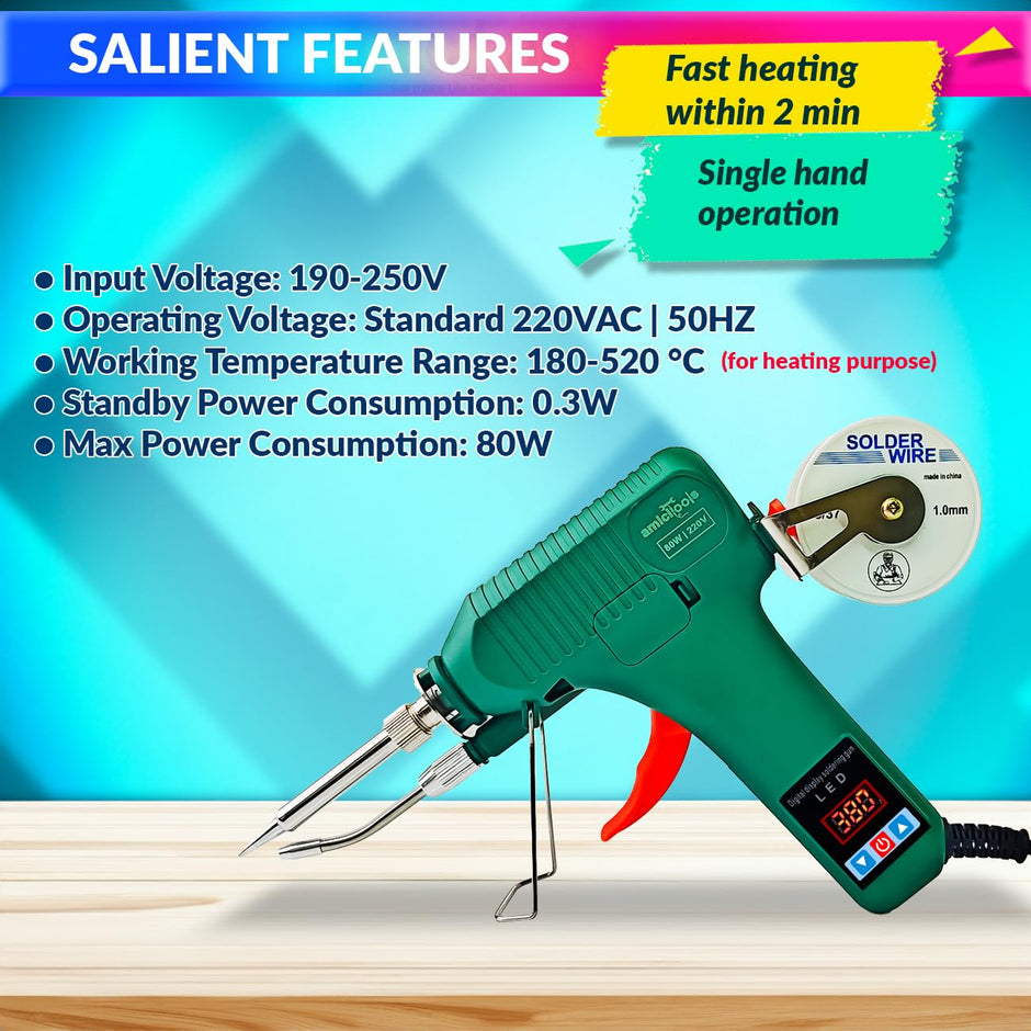 Electric Soldering Iron, 80W Auto-Feeder Welding Tool with Adjustable Temperature amiciKart c0tmiz-hs.myshopify.com