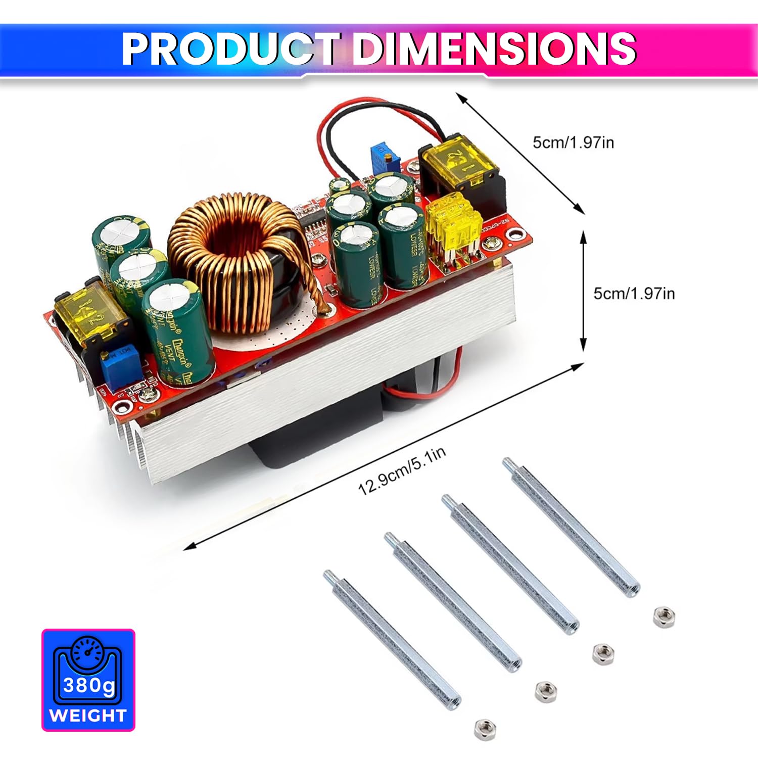 1500W 30A Boost Converter, High-Efficiency Step-Up Power Supply with Advanced Protection