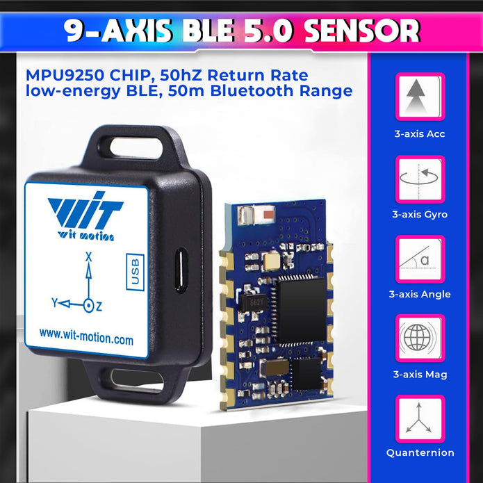 9-Axis Gyro Sensor – Accelerometer, Magnetometer & Inclinometer with Kalman Filter (Bluetooth 5.0)