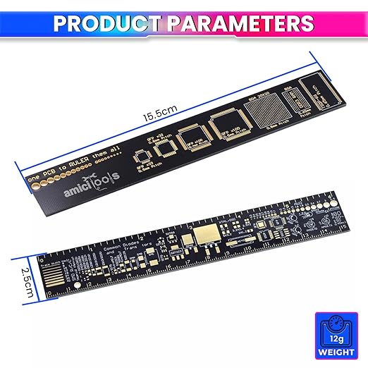PCB Ruler – Gold-Plated FR4 Circuit Board Reference Tool, 15cm with Footprints & Pinouts amiciKart c0tmiz-hs.myshopify.com