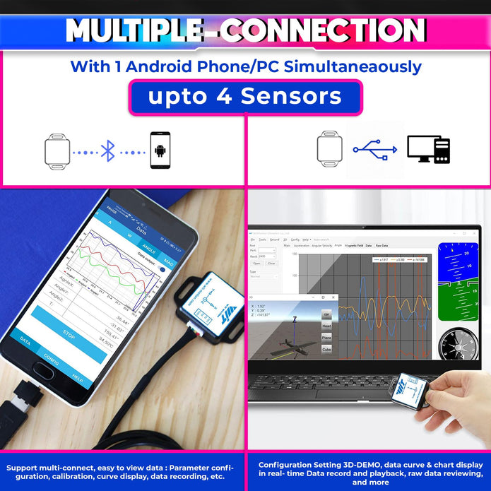 9-Axis Gyro Sensor – Accelerometer, Magnetometer & Inclinometer with Kalman Filter (Bluetooth 5.0)