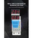 amiciSmart Automatic Over/Under Voltage & Over Load Protection with Auto Re-connect LED Display Din-Rail Mounted Single Phase 220V, 63A (13.8kW)