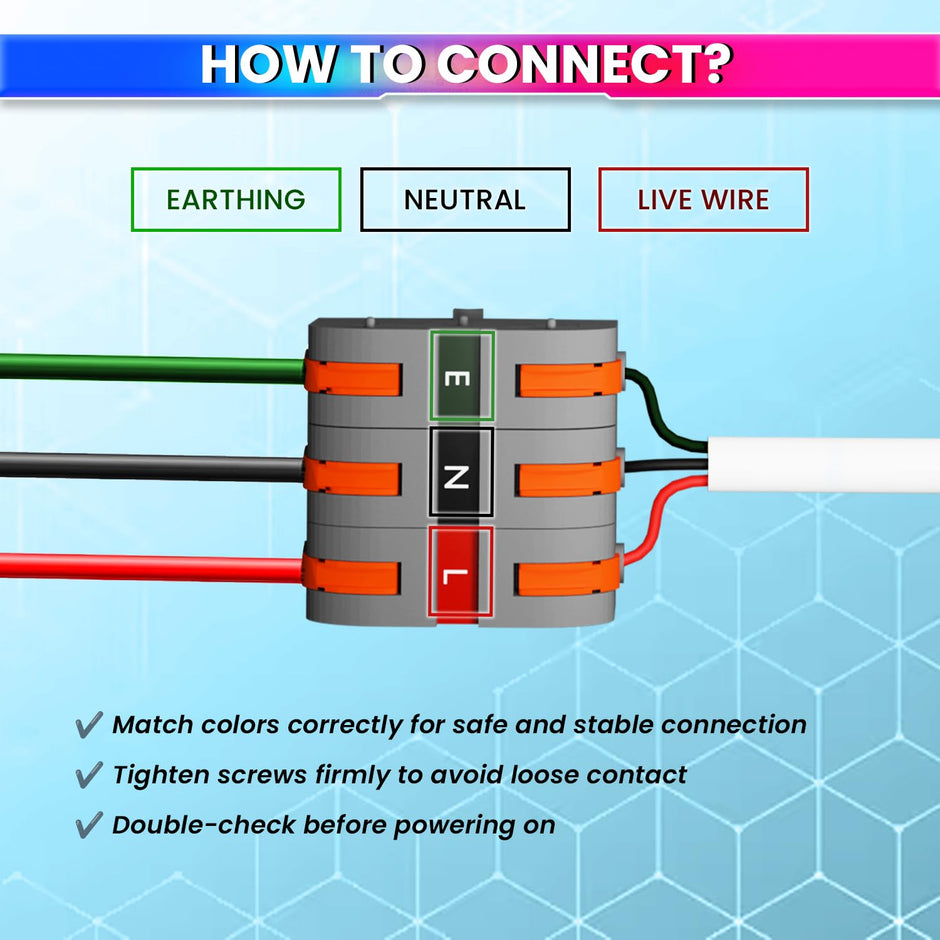 Secure Connect Plug Top with Color-Coded Wire Connector – 16A & 6A