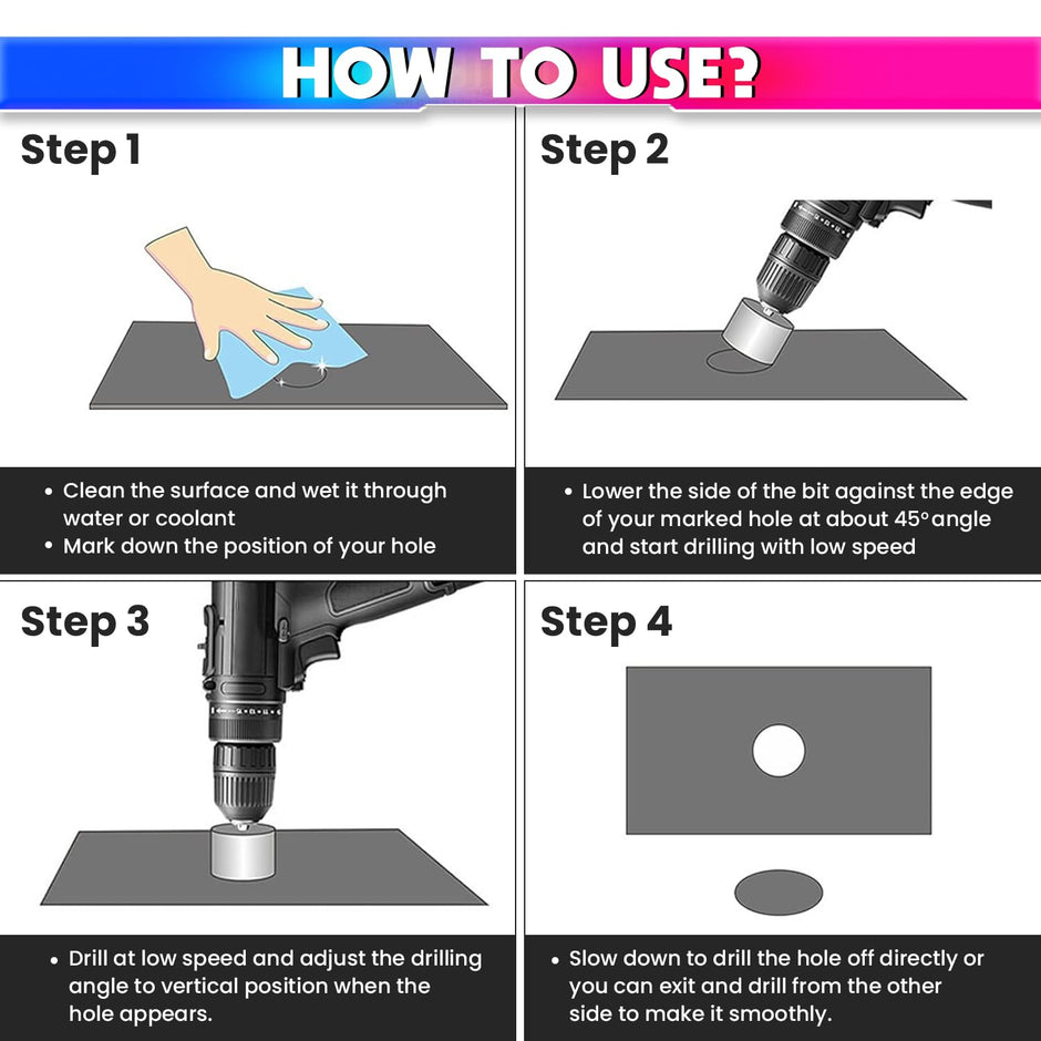 Glass Hole Saw Diamond Coated Drill Bit for Tile Marble Rock Ceramic Porcelain amiciKart