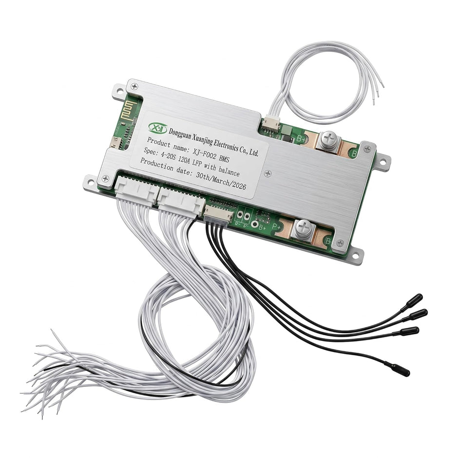 4S–20S 120A Smart BMS for LiFePO4 Battery Pack |  Cell Balancing with NTC Protection