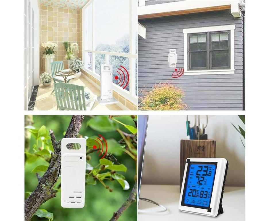 Digital Indoor/Outdoor Thermometer Hygrometer with Wireless Sensor Temperature & Humidity Monitor amiciKart c0tmiz-hs.myshopify.com