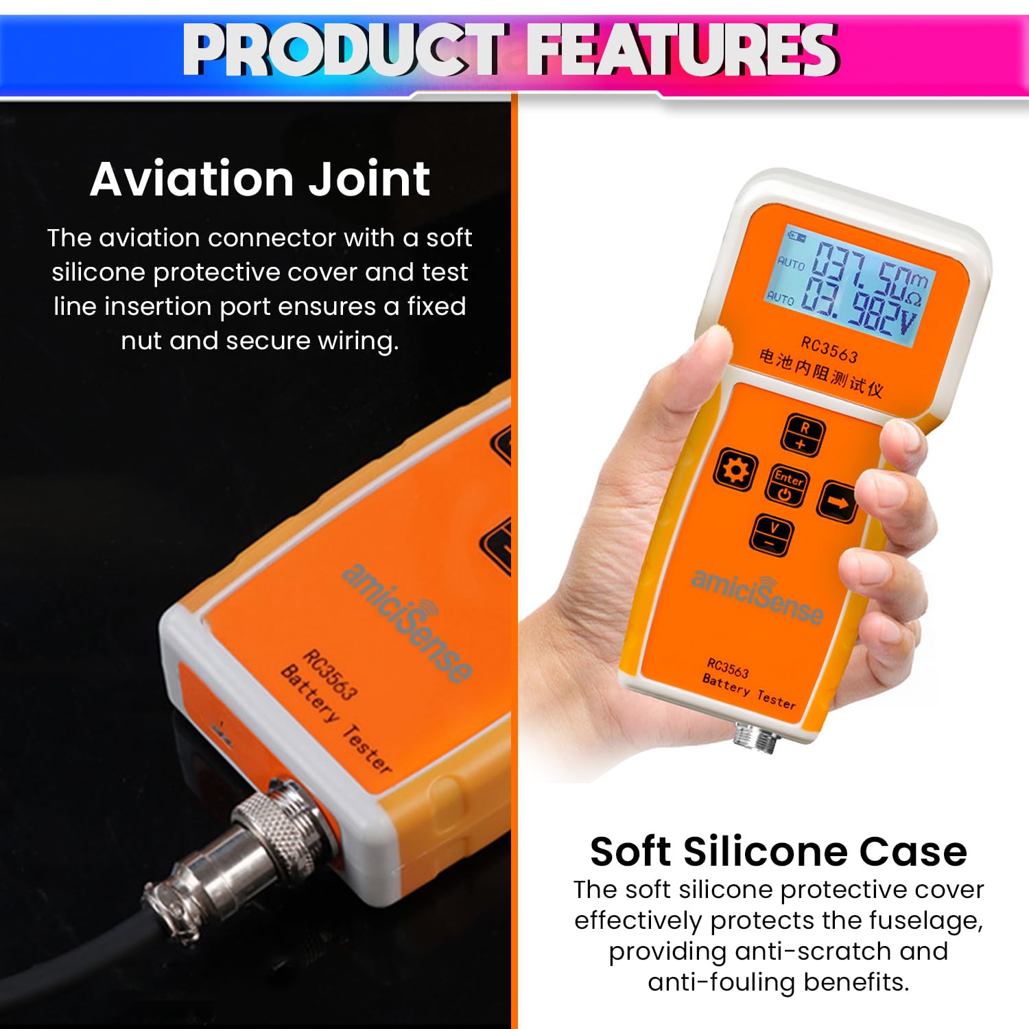 Battery Internal Resistance Tester, 4-Wire Voltage & Resistance Test for Lead, Li, Ni-Cr Batteries (100V, 200Ω)