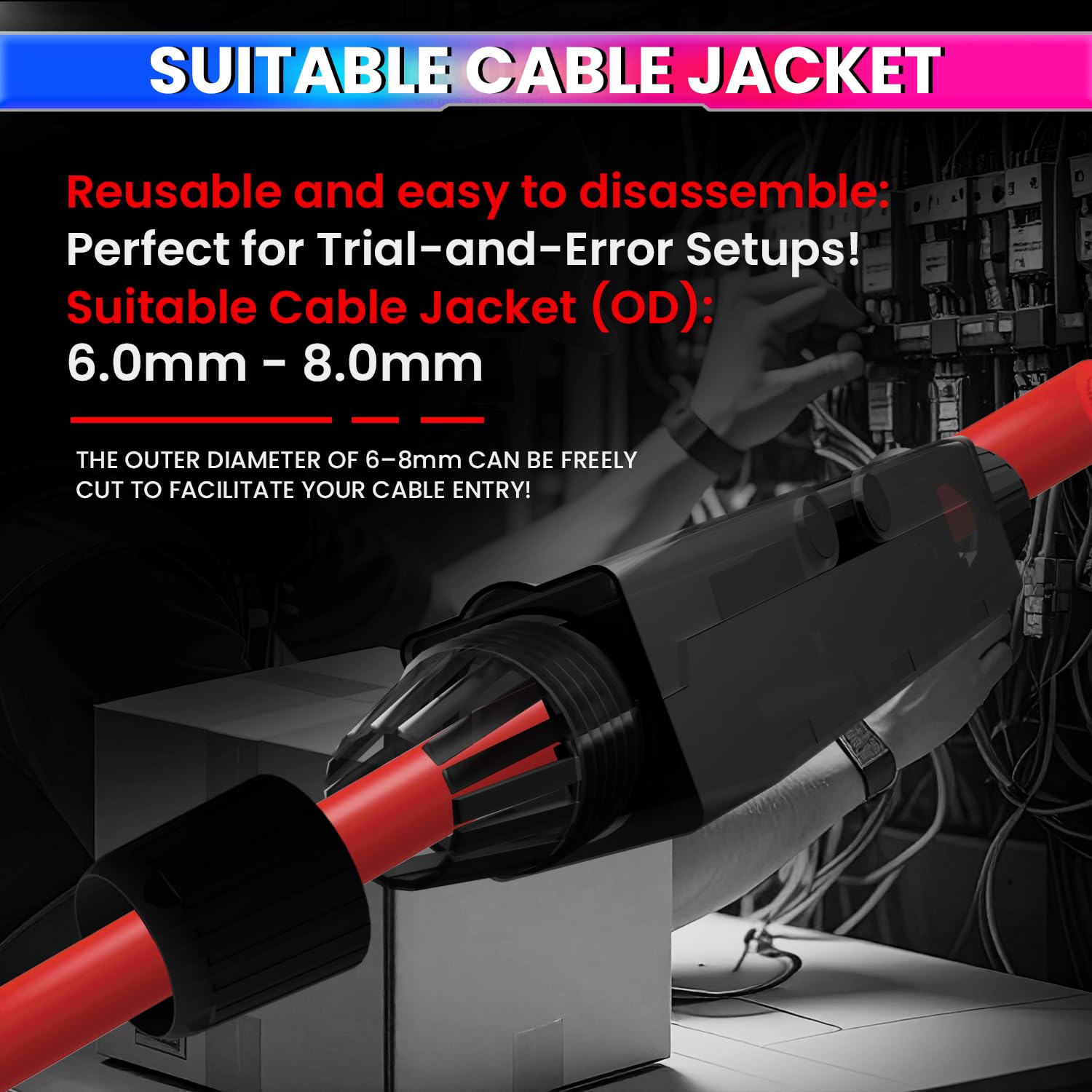 RJ45 Cat6A LAN Connector–Tool-less Extension Adapter for 23/24 AWG,Ethernet Cable amiciKart