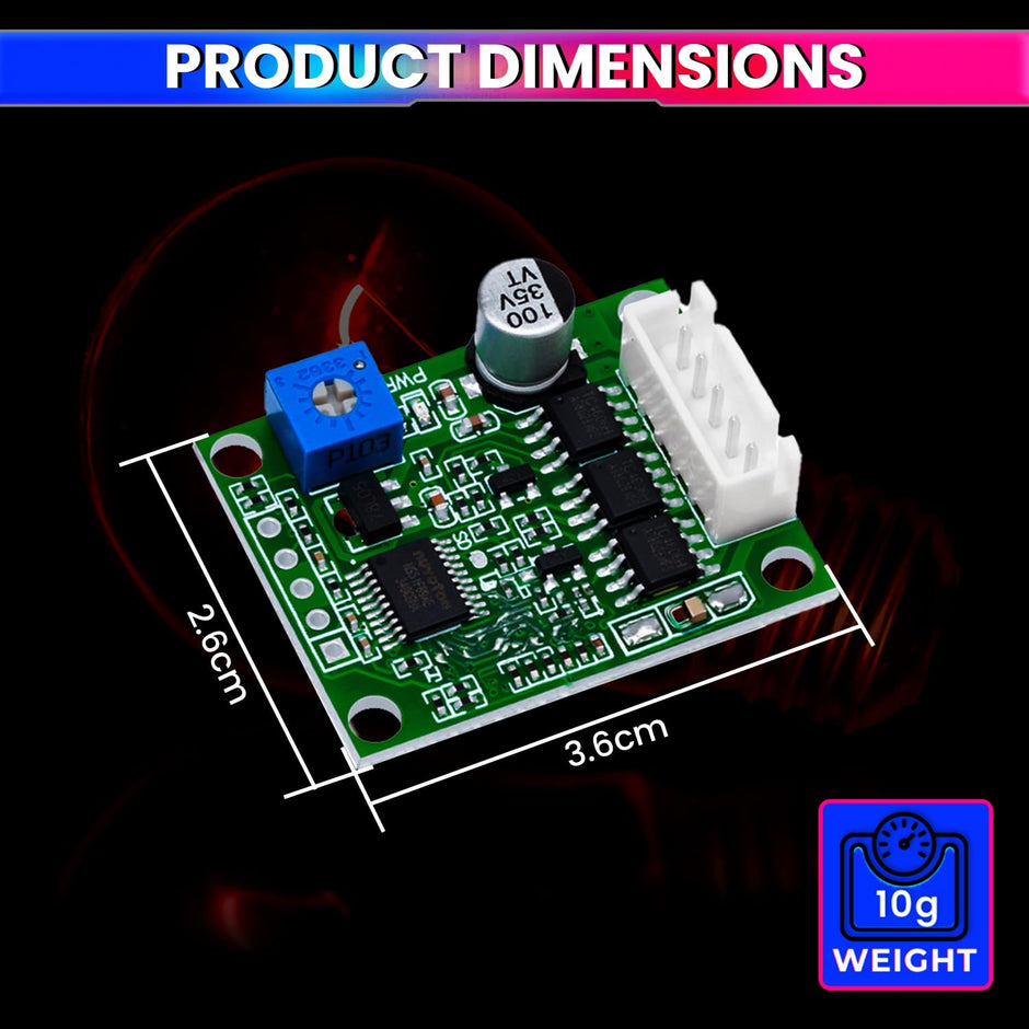 DC 6-20V 60W Brushless Motor Driver Board – 3A BLDC Speed Controller ,Hall-Less Switch Module with Cable amiciKart c0tmiz-hs.myshopify.com
