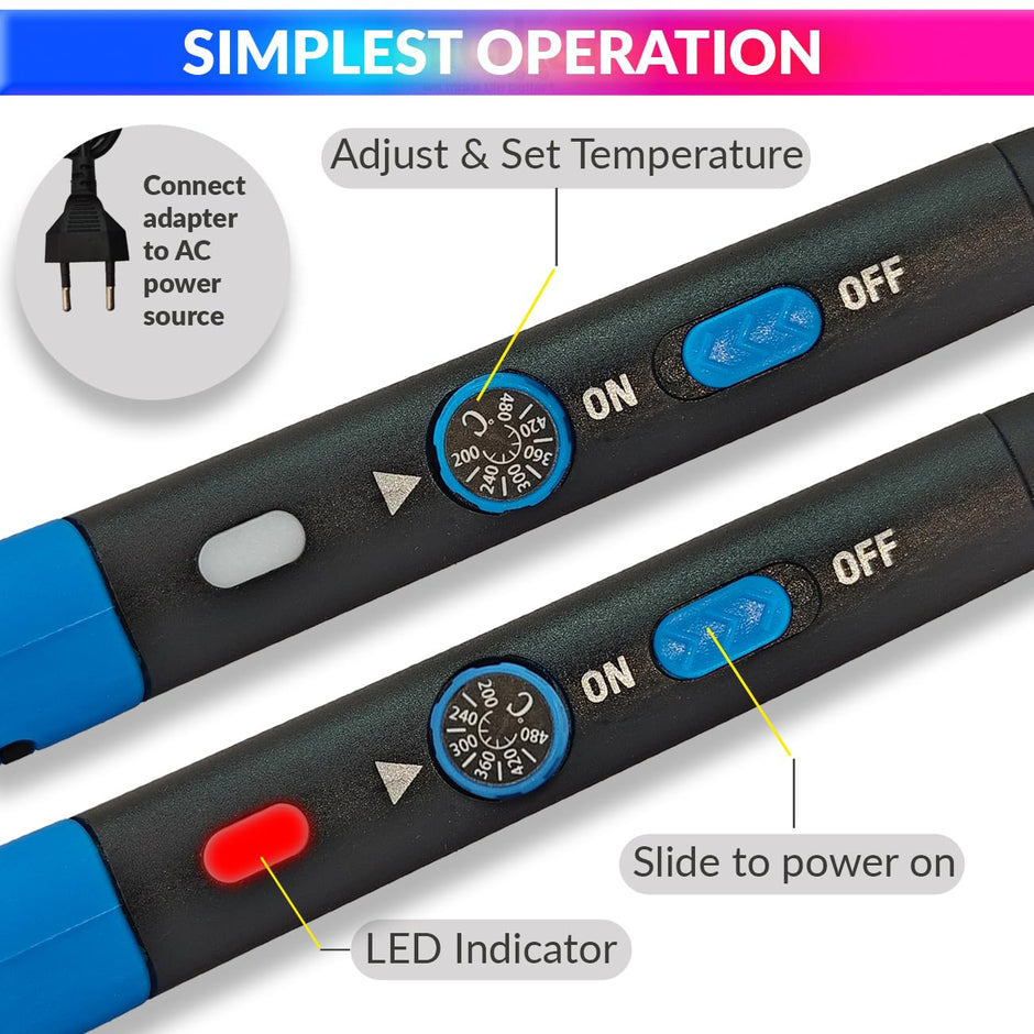 60W Soldering Iron With 200~450 Degree Celsius AC Adjustable Temperature Control amiciKart
