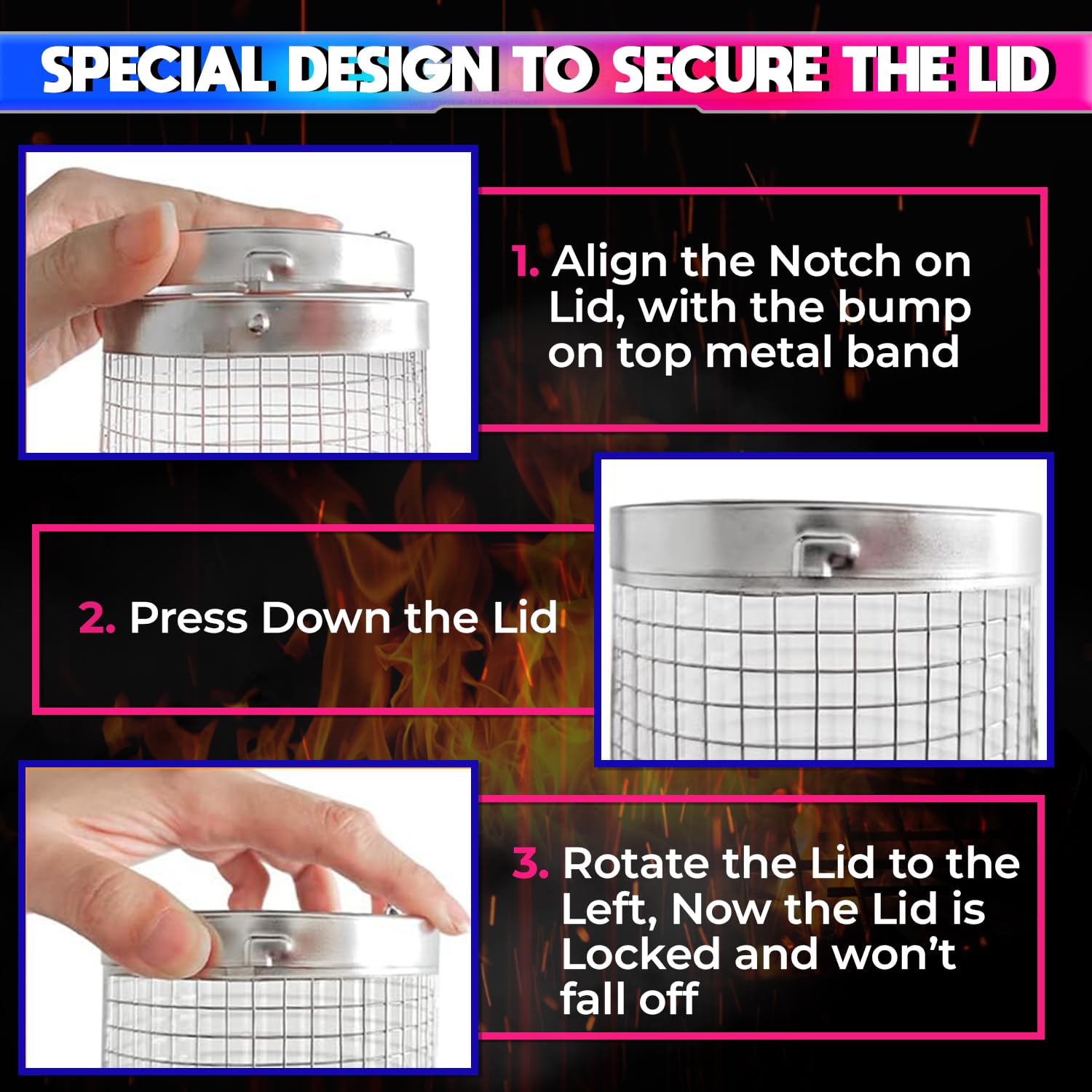 Stainless Steel Rolling Grill Basket: Convenient BBQ Accessory for Perfectly Grilled Foods amiciKart