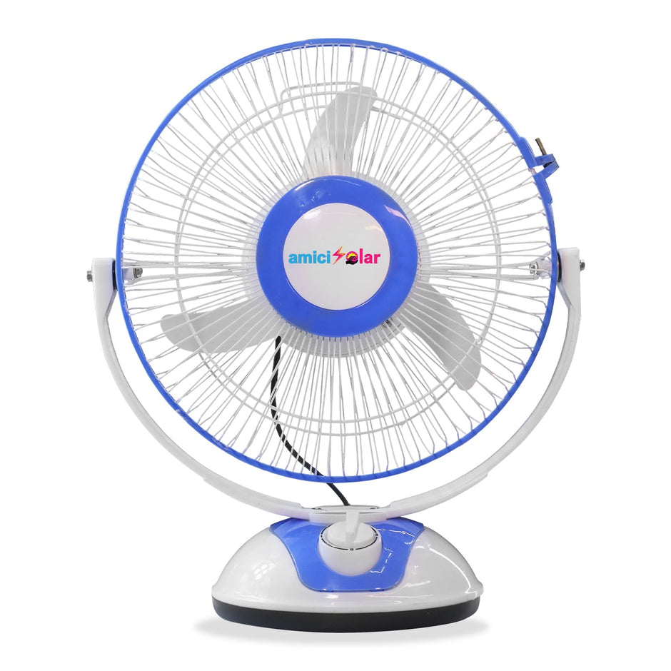12-Inch Rechargeable Table Fan – Portable 3-Speed AC/DC Fan with 12-Hour Battery Backup amiciKart