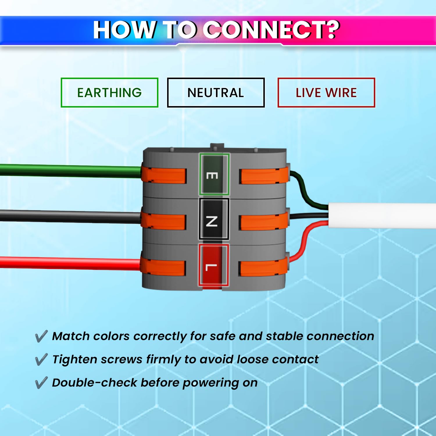 Secure Connect Plug Top with Color Coded Wire Connector (16Amp, 230 VAC)