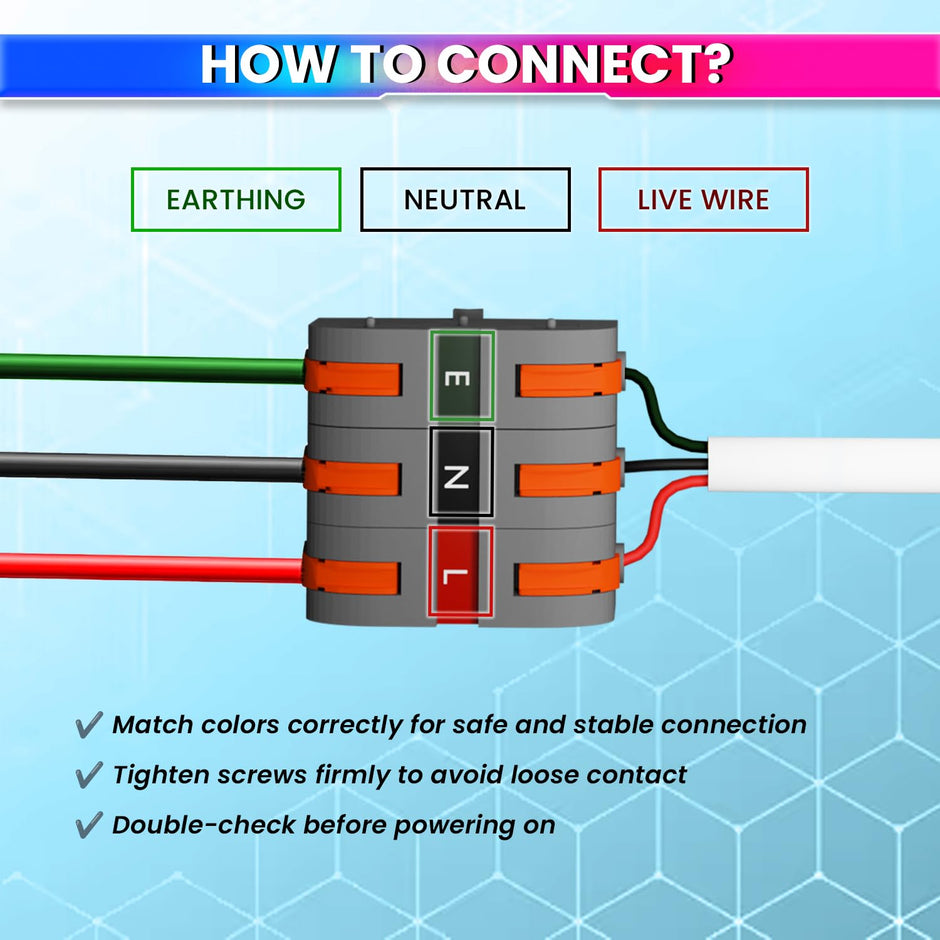 Secure Connect Plug Top with Color Coded Wire Connector (16Amp, 230 VAC)