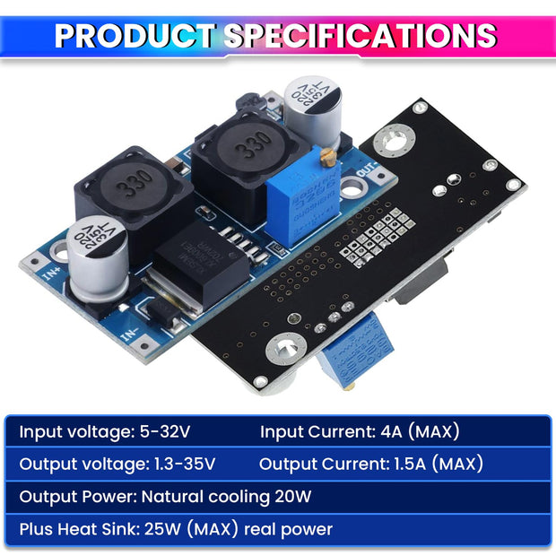 XL6019 DC-DC Buck Boost Converter |5-32V to 1.3-35V Step-Up/Down Power Supply