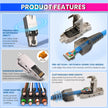 RJ45 CAT7 Reusable Ethernet Termination Plug Compatible with 22-23AWG, 6.0–8.0mm OD Tool-Free Design amiciKart