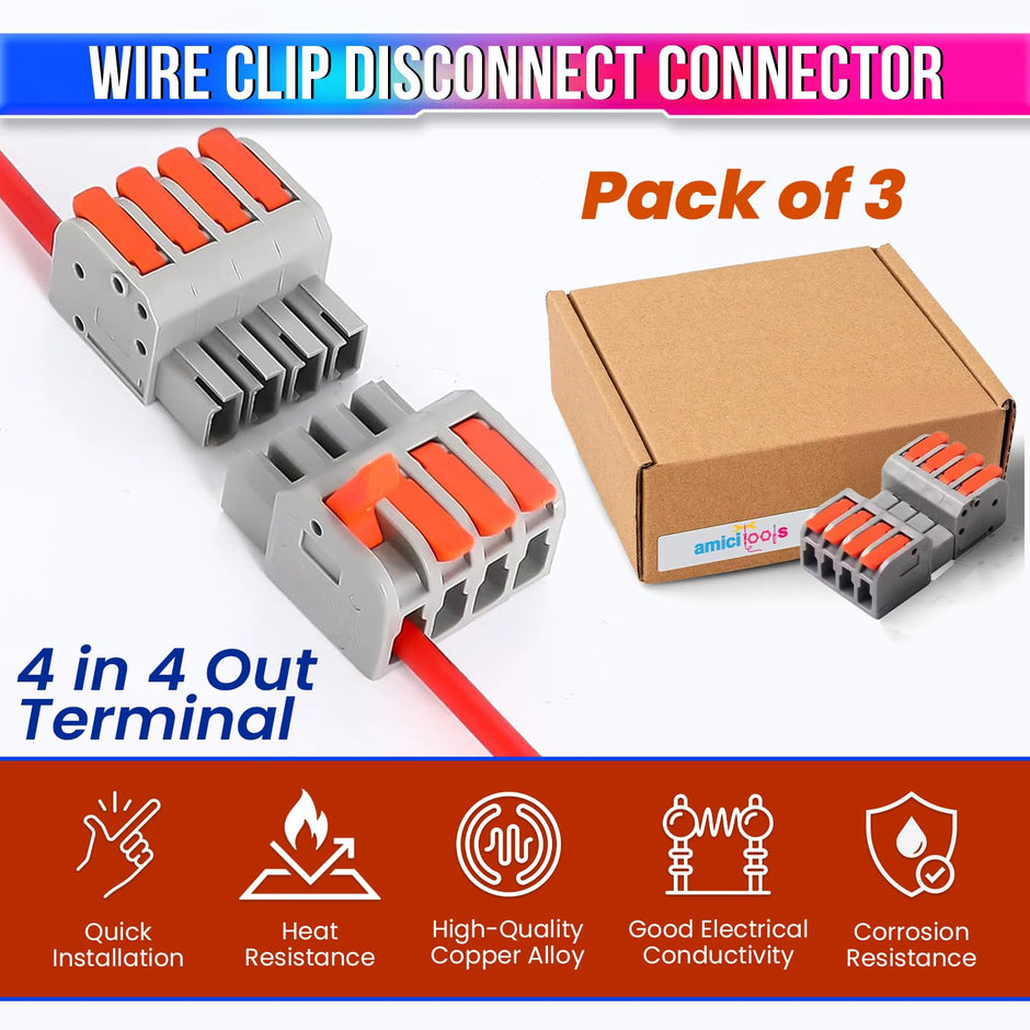 Fast Wire Clip Connectors– Quick Disconnect, No Twisting or Extra Wiring Needed